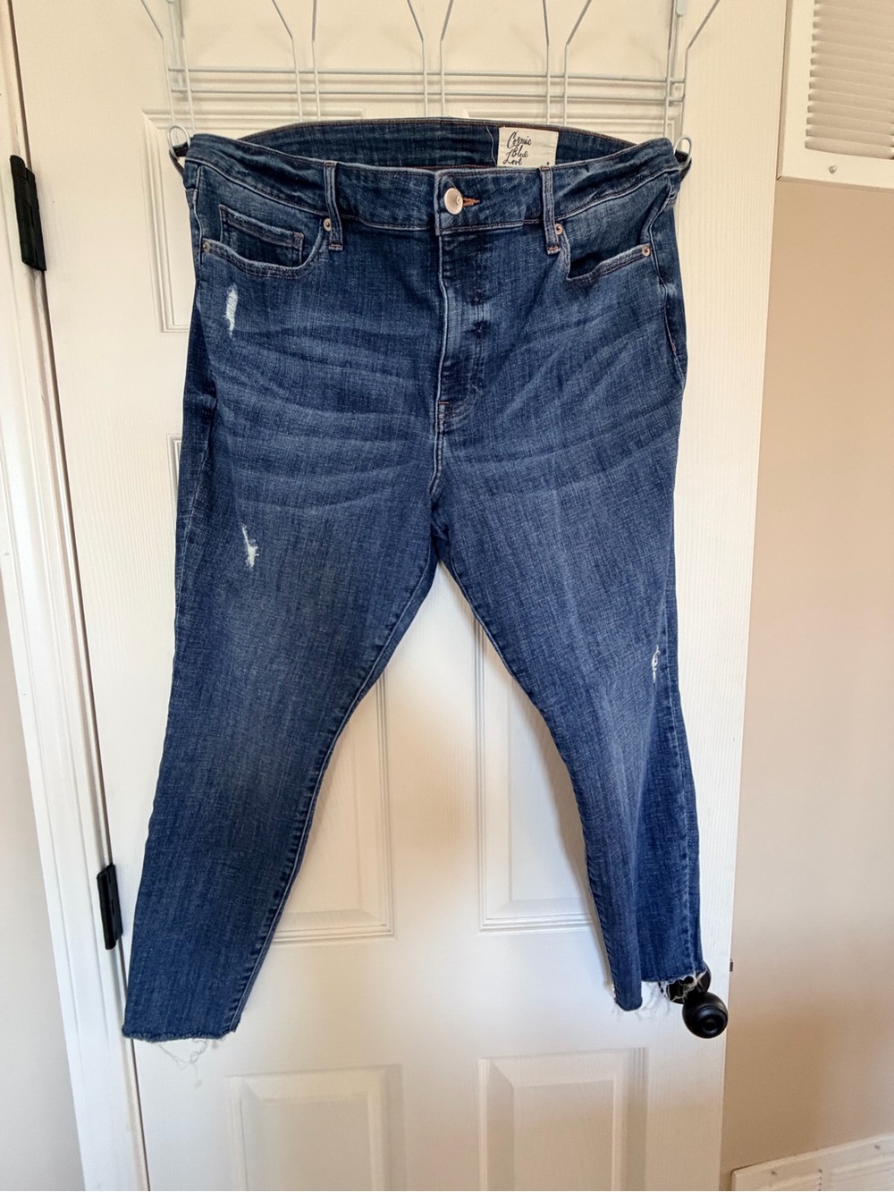High rise denim ankle skinny jeans